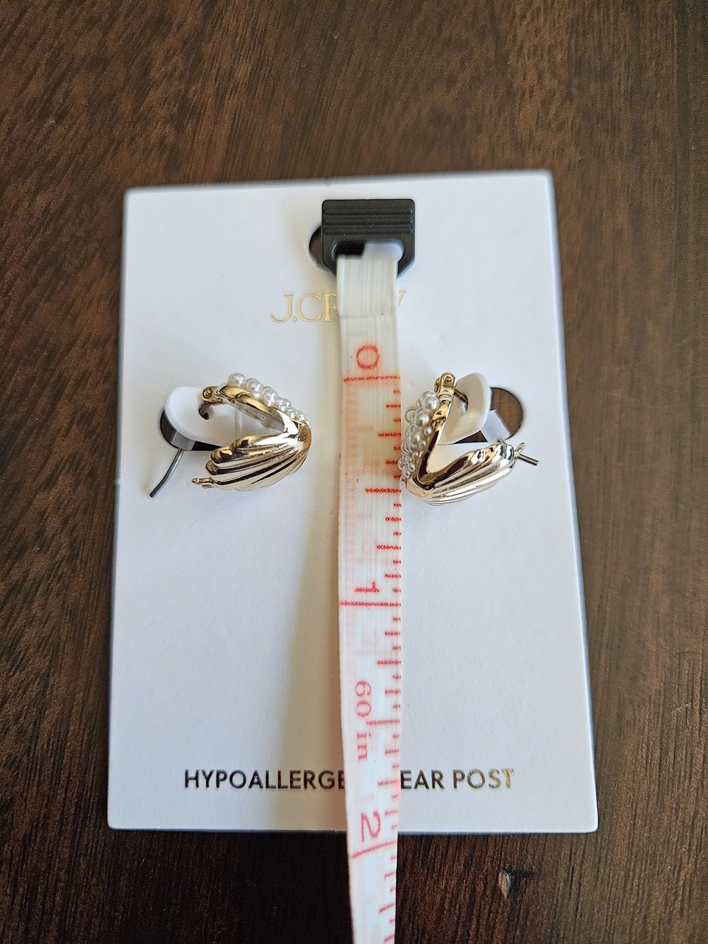 J.Crew Pearl Shell Huggie Earrings, Gold/ White - Picture 6 of 6